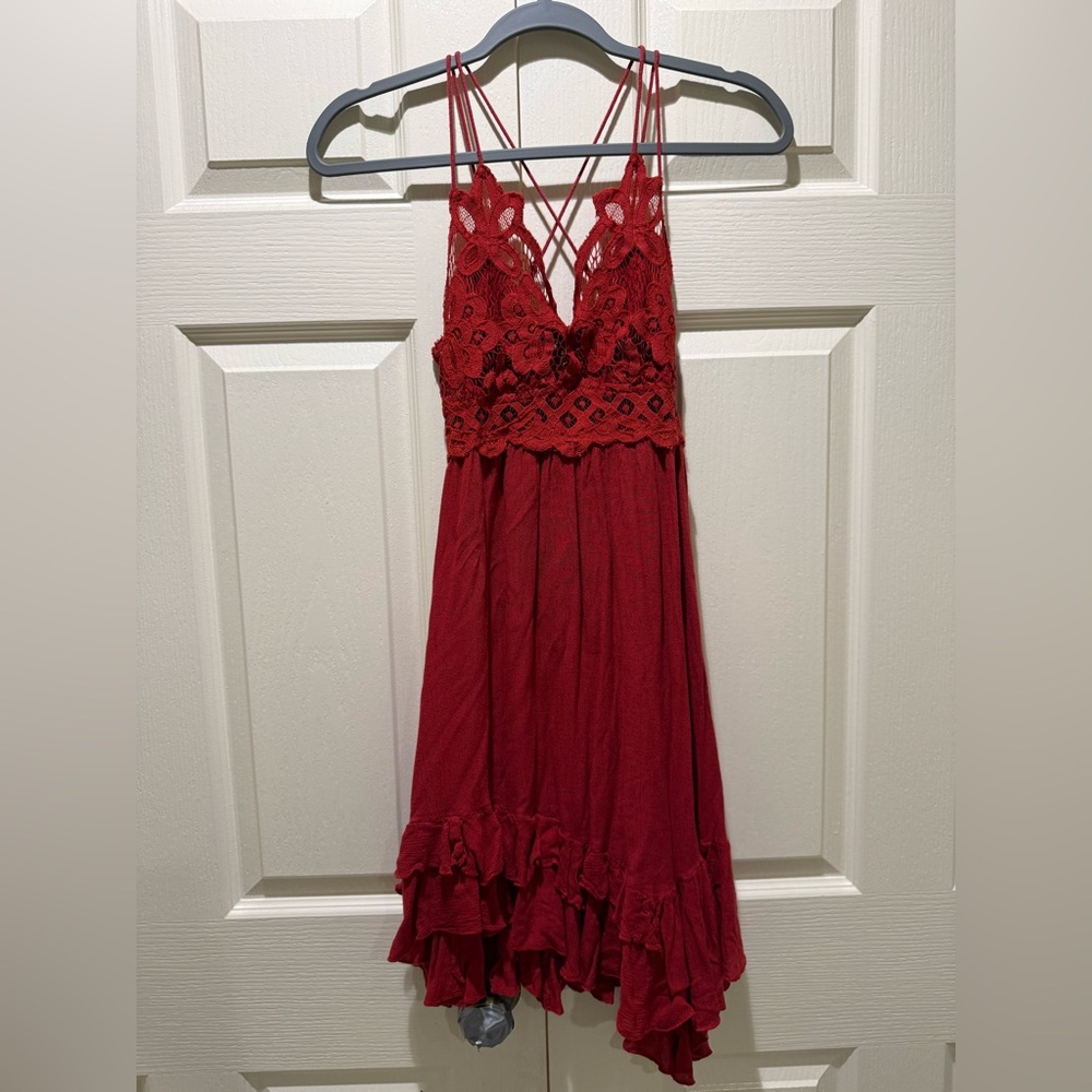 Free People FP ONE Adella red Slip dress